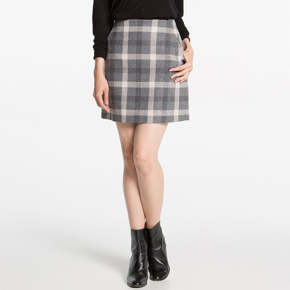 WOMEN High Waist Wool Blend Mini Skirt size 2